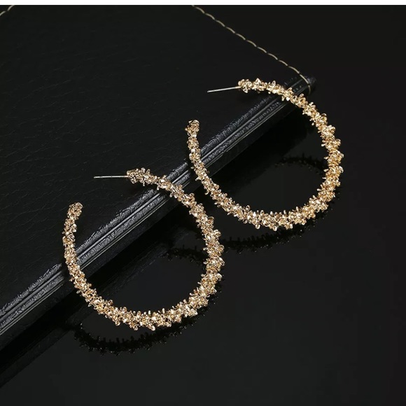 Simple Geometric Big Circle Drop Dangle Earrings - Picture 2 of 6